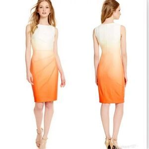 Calvin Klein Ombré Creamsicle Ruched Dress NWT
